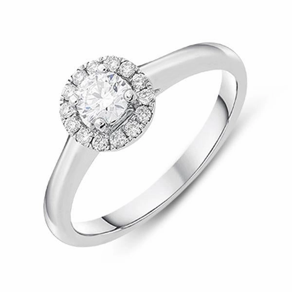 18ct White Gold 0.40ct Diamond Brilliant Cut Halo Ring