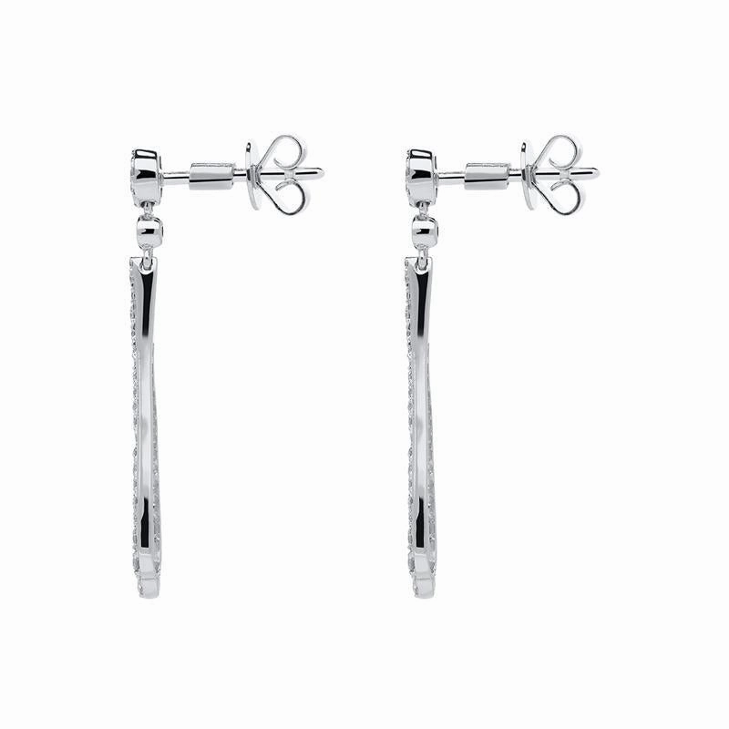 18ct White Gold 0.45ct Diamond Open Pear Drop Earrings