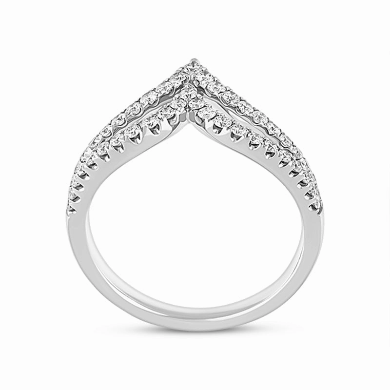 18ct White Gold 0.46ct Diamond Double Wishbone Ring