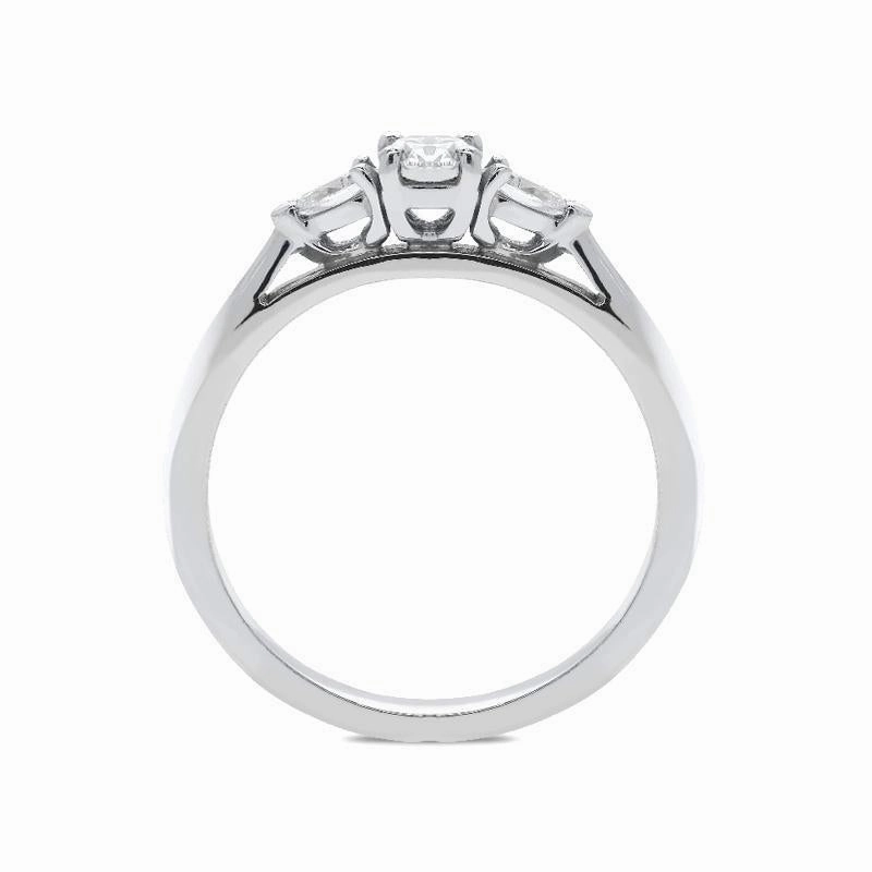 18ct White Gold 0.48ct Diamond Brilliant Cut Trilogy Ring