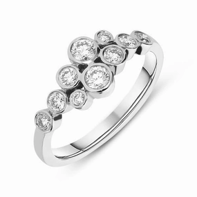 18ct White Gold 0.51ct Diamond Bubble Ring