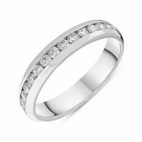 18ct White Gold 0.51ct Diamond Channel Set Wedding Half Eternity Ring