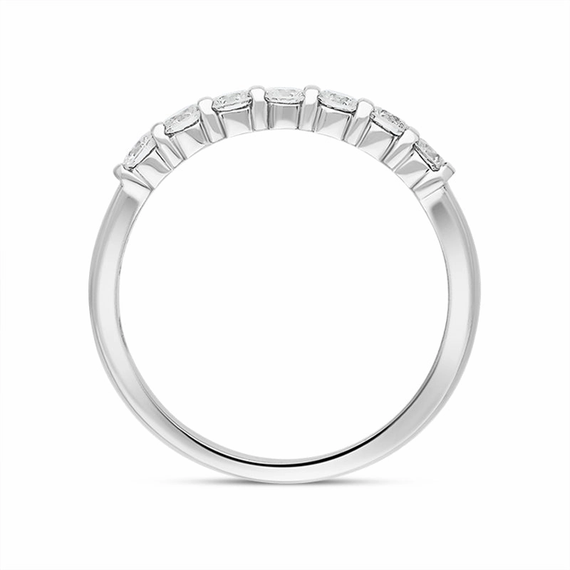 18ct White Gold 0.51ct Diamond Seven Stone Bar Set Ring