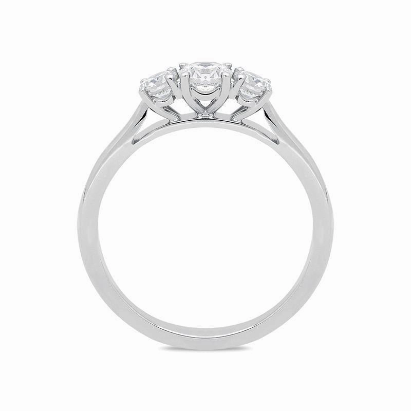 18ct White Gold 0.53ct Diamond Brilliant Cut Trilogy Ring
