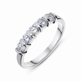 18ct White Gold 0.70ct Diamond Five Stone Ring