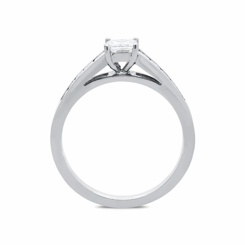 18ct White Gold 0.78ct Diamond Princess Cut Solitaire Ring