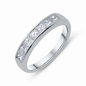 18ct White Gold 0.84ct Diamond Channel Set Half Eternity Ring