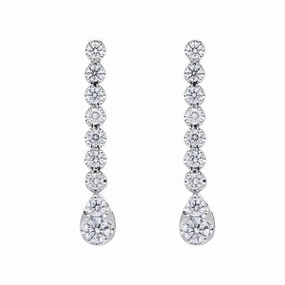18ct White Gold 0.87ct Diamond Pear Drop Earrings