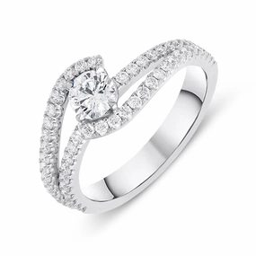 18ct White Gold 0.92ct Brilliant Cut Diamond Ring D