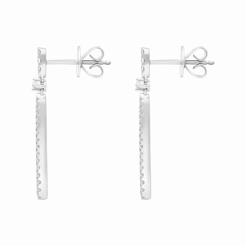 18ct White Gold 0.93ct Diamond Graduated Drop Earrings