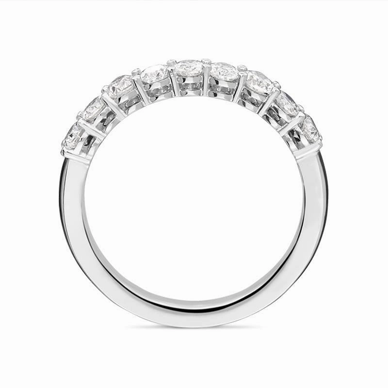 18ct White Gold 0.95ct Diamond Oval Cut Half Eternity Ring