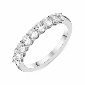 18ct White Gold 0.95ct Diamond Oval Cut Half Eternity Ring