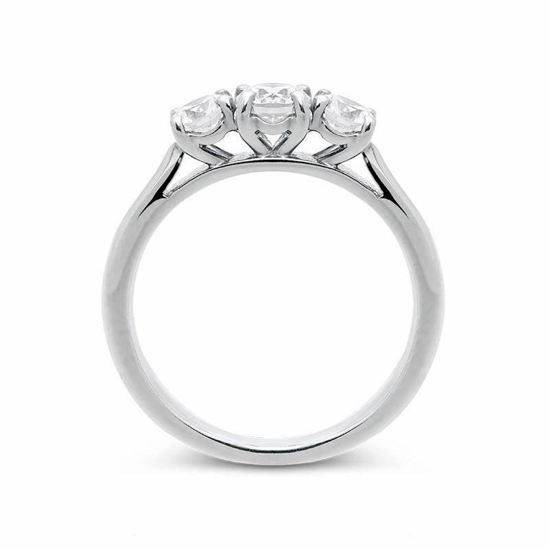 18ct White Gold 1.00ct Diamond Brilliant Cut Trilogy Ring
