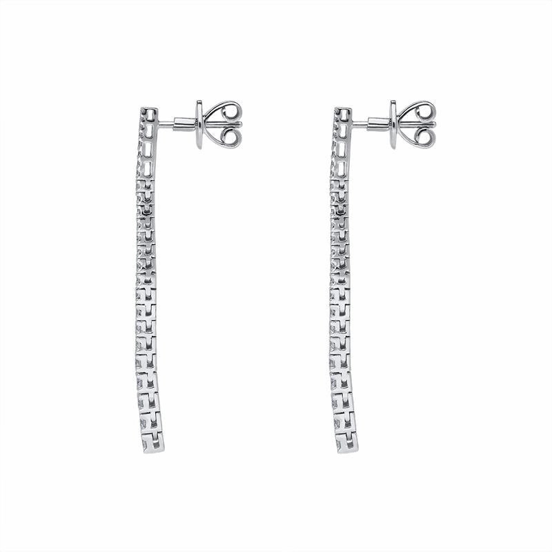 18ct White Gold 1.07ct Diamond Graduating Drop Earrings D