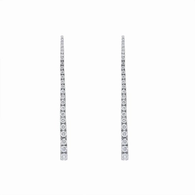 18ct White Gold 1.07ct Diamond Graduating Drop Earrings D