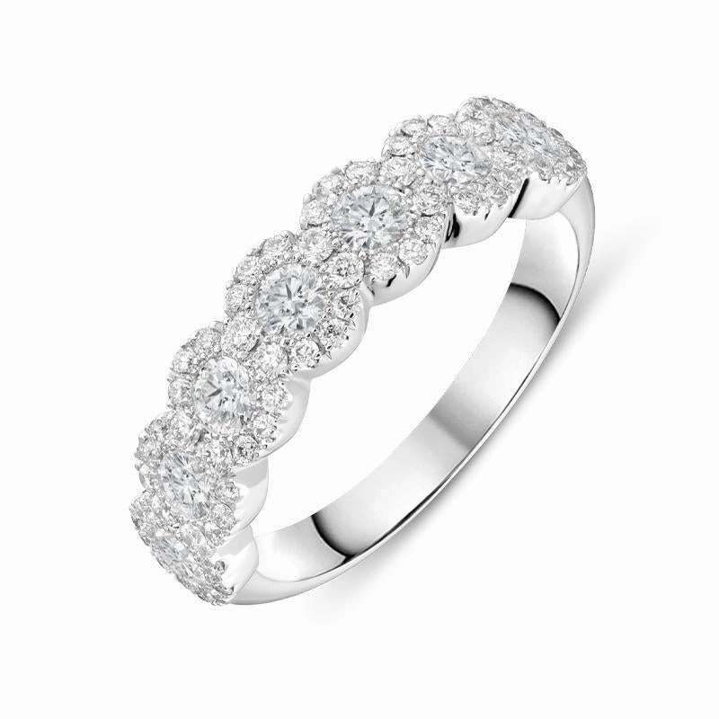 18ct White Gold 1.18ct Diamond Half Eternity Ring