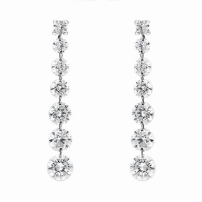 18ct White Gold 1.80ct Diamond Cascading Drop Earrings D