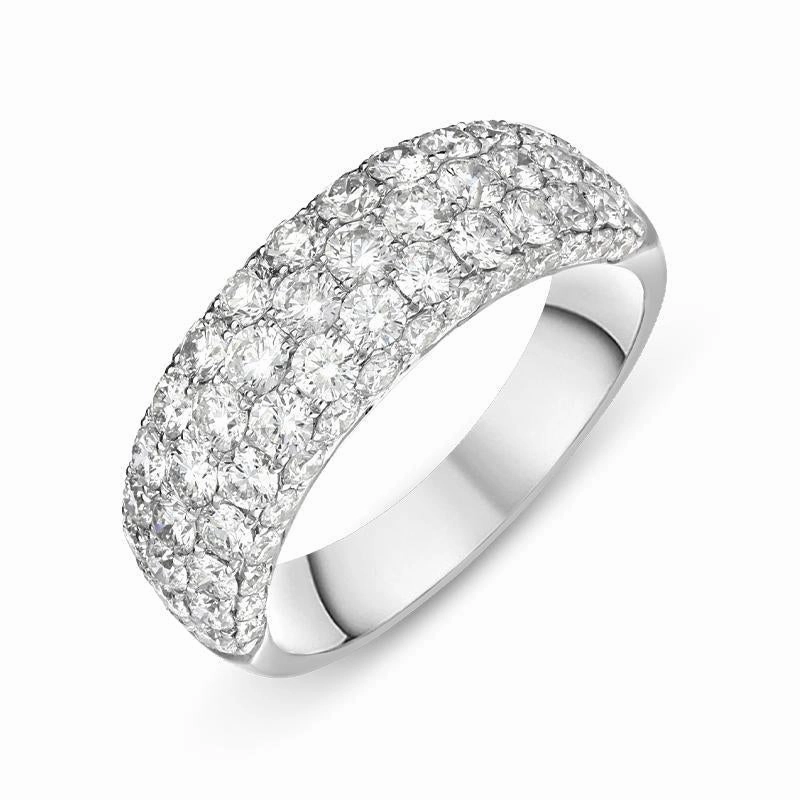 18ct White Gold 2.24ct Diamond Wide Band Half Eternity Ring D