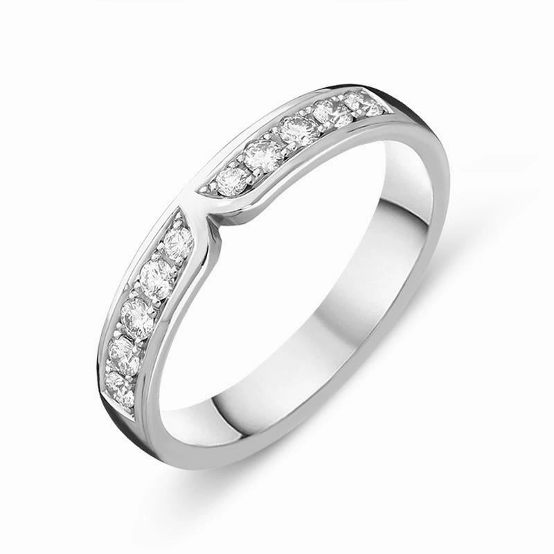 18ct White Gold Diamond Pave Set Wedding Ring