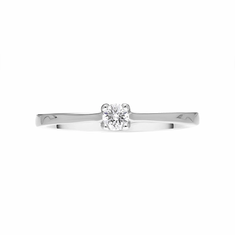 18ct White Gold Diamond Round Brilliant Cut Solitaire Ring