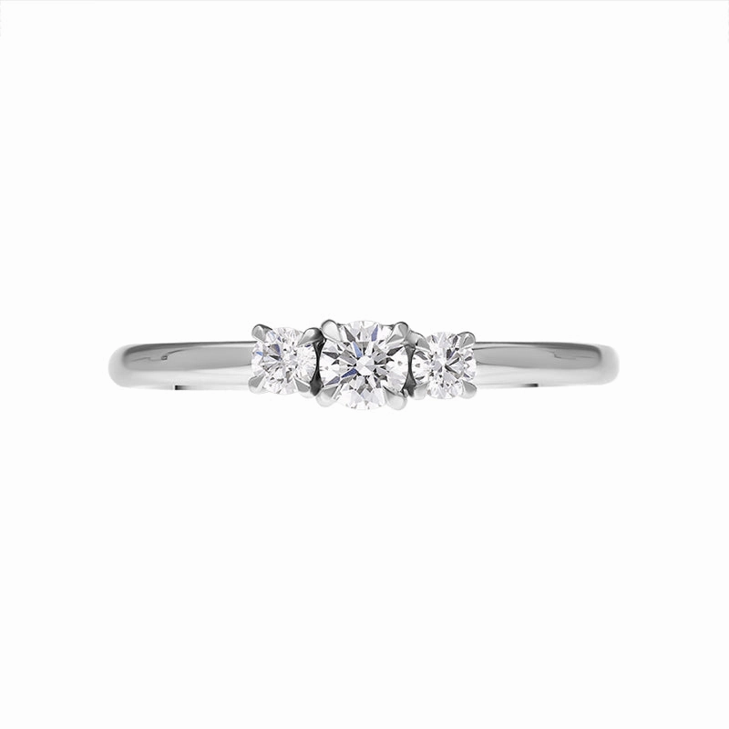 18ct White Gold Diamond Three Stone Ring