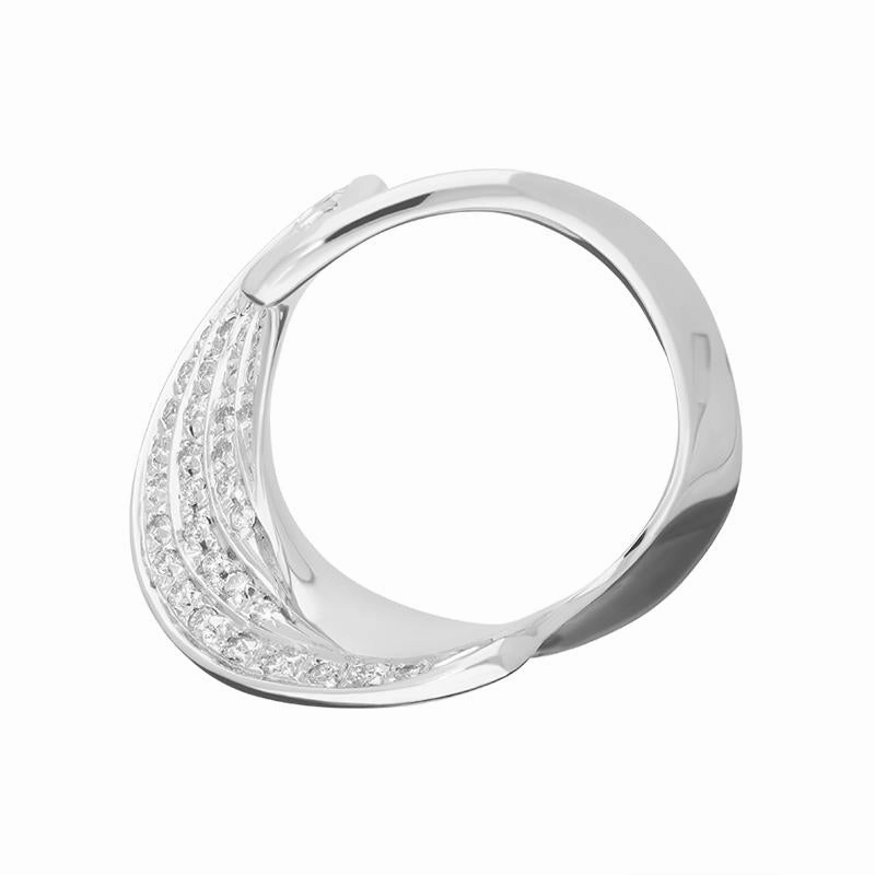 18ct White Gold Diamond Twisted Dress Ring D