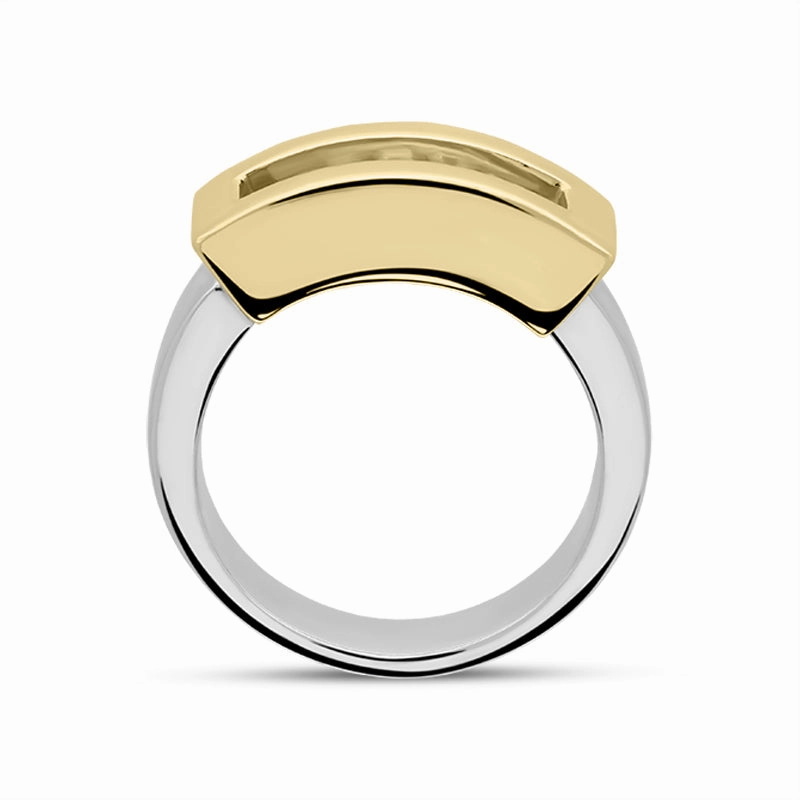 18ct White Yellow Gold Diamond Shank Ring