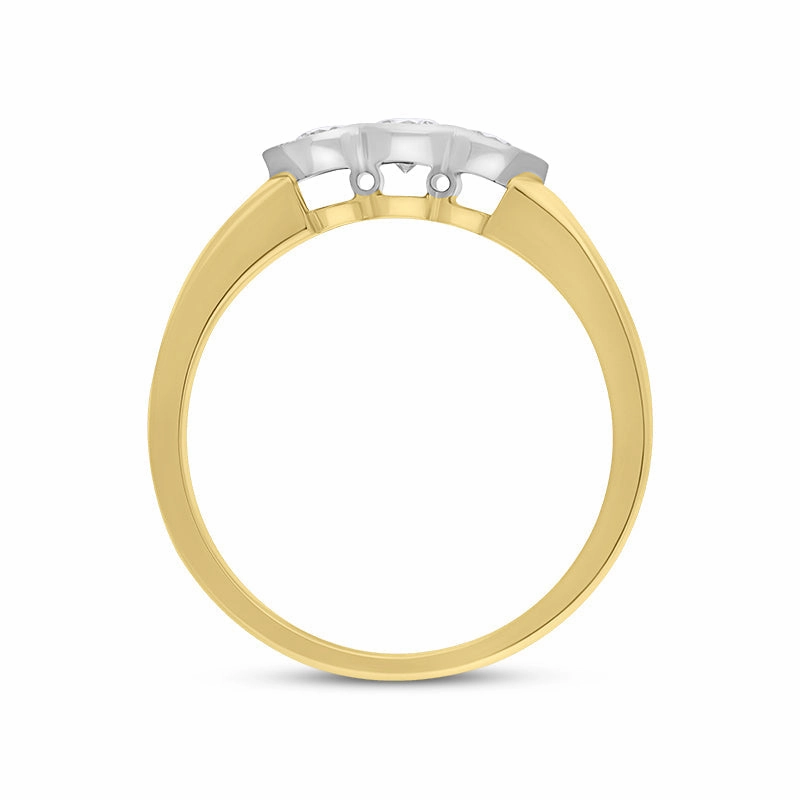18ct Yellow and White Gold Diamond Three Stone Ring