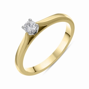 18ct Yellow Gold 0.15ct Diamond Solitaire Ring