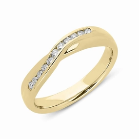18ct Yellow Gold 0.17ct Diamond Set Wedding Ring