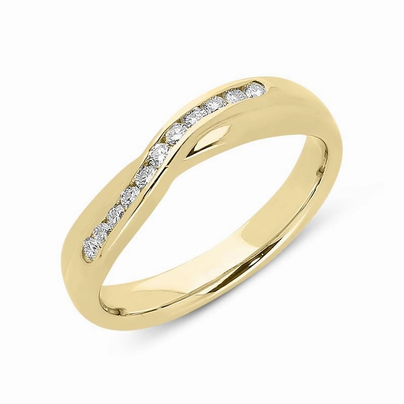 18ct Yellow Gold 0.17ct Diamond Set Wedding Ring