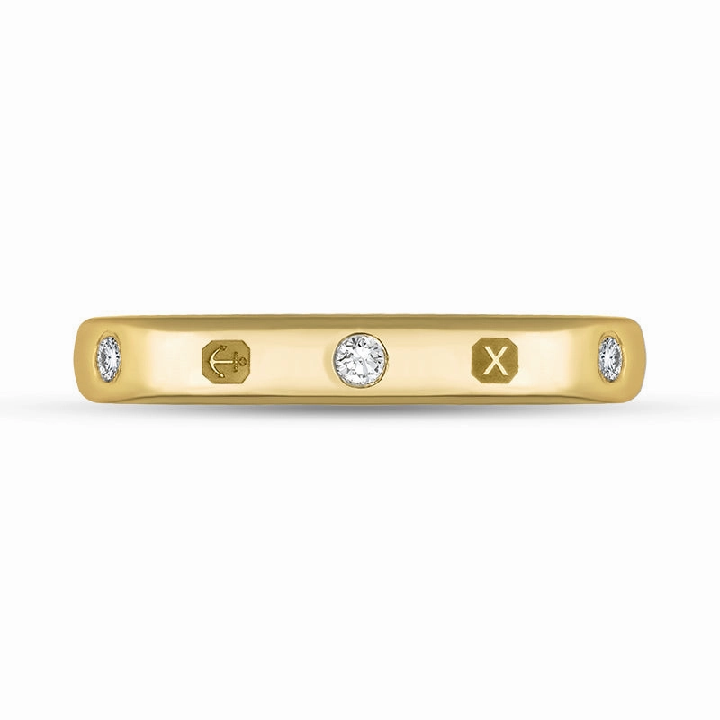 18ct Yellow Gold 0.18ctiamond Queen's Jubilee Hallmark 6mm Ring D