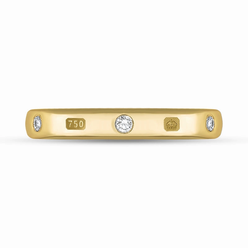 18ct Yellow Gold 0.18ctiamond Queen's Jubilee Hallmark 6mm Ring D