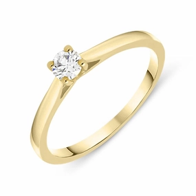 18ct Yellow Gold 0.19ct Brilliant Cut Diamond Solitaire Ring