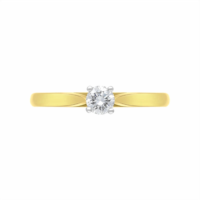 18ct Yellow Gold 0.20ct Diamond Round Brilliant Cut Solitaire Ring