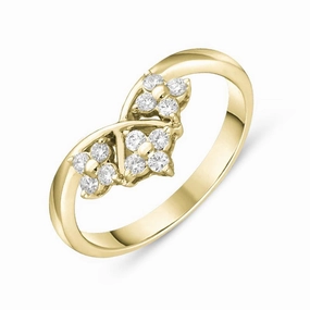 18ct Yellow Gold 0.22ct Diamond Floral Cluster Ring