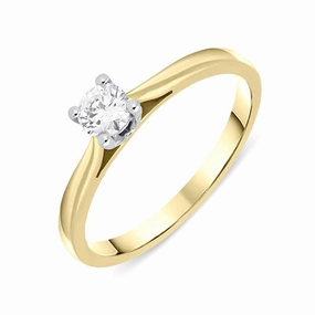 18ct Yellow Gold 0.25ct Diamond Brilliant Cut Solitaire Ring