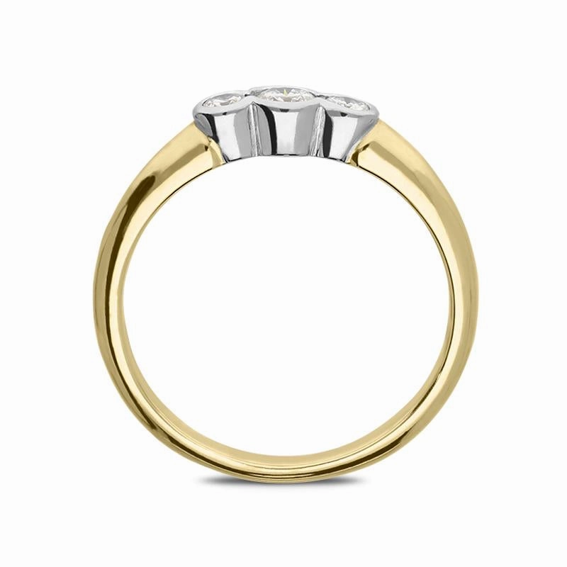 18ct Yellow Gold 0.26ct Diamond Trilogy Ring D