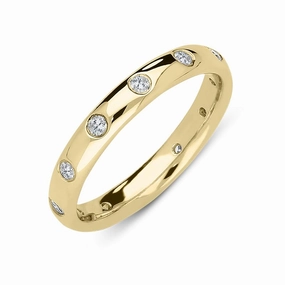 18ct Yellow Gold 0.30ct Diamond 3mm Court Shape Wedding Ring