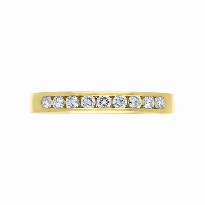 18ct Yellow Gold 0.30ct Diamond Nine Stone Channel Set Eternity Ring