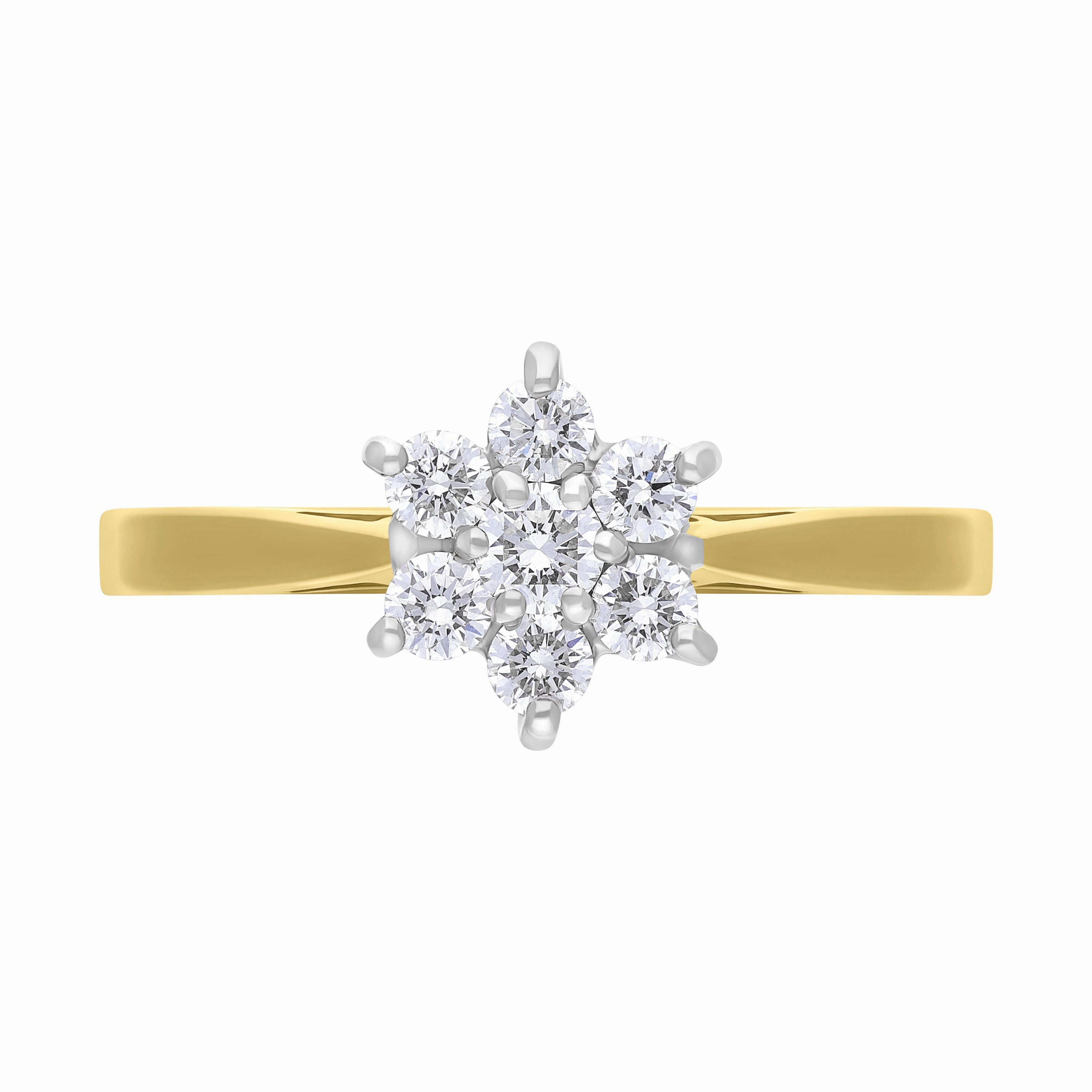 18ct Yellow Gold 0.34ct Diamond Cluster Ring