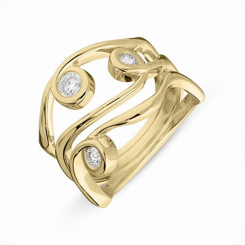 18ct Yellow Gold 0.35ct Diamond Bubble Ring