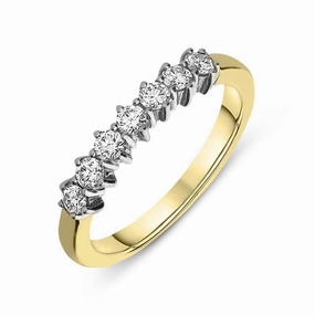 18ct Yellow Gold 0.35ct Diamond Claw Set Seven Stone Ring