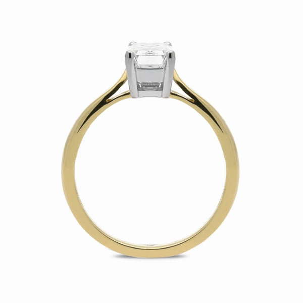 18ct Yellow Gold 0.36ct Diamond Baguette Cut Solitaire Ring