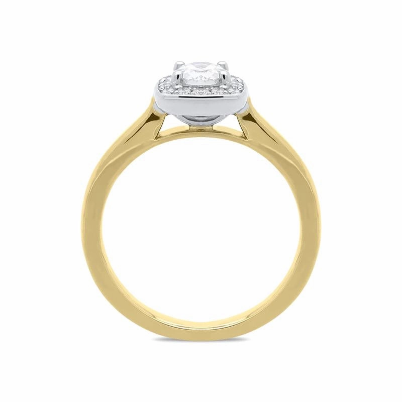 18ct Yellow Gold 0.38ct Diamond Brilliant Cut Halo Ring