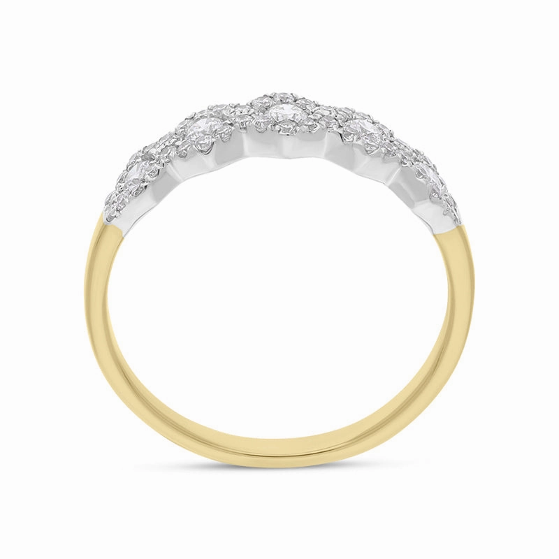 18ct Yellow Gold 0.43ct Diamond Half Eternity Cluster Ring