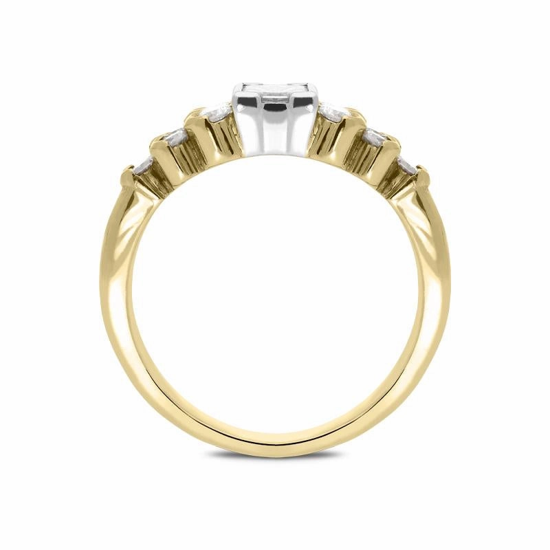 18ct Yellow Gold 0.43ct Diamond Princess Cut Cluster Ring