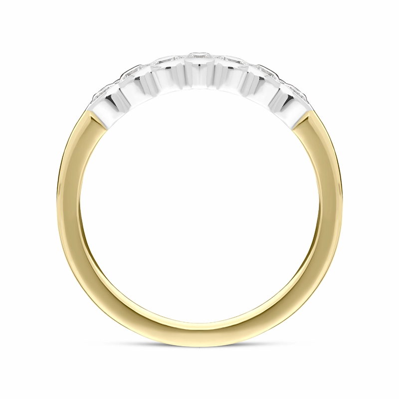 18ct Yellow Gold 0.44ct Diamond Bezel Set Wedding Half Eternity Ring