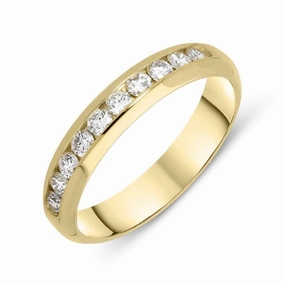 18ct Yellow Gold 0.44ct Diamond Brilliant Cut Channel Set Half Eternity Ring