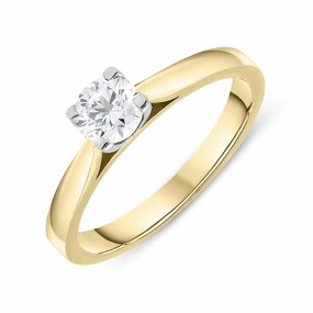 18ct Yellow Gold 0.50ct Diamond Brilliant Cut Solitaire Ring